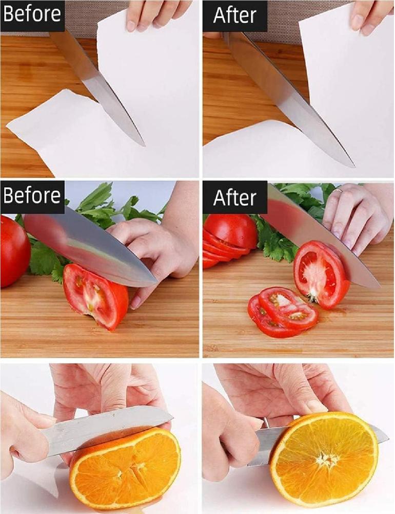 3-in-1 Professional Knife Sharpener – 3-Stage Stainless Steel Kitchen Knife Sharpening Tool for Dull, Damaged & Fine Edge Blades