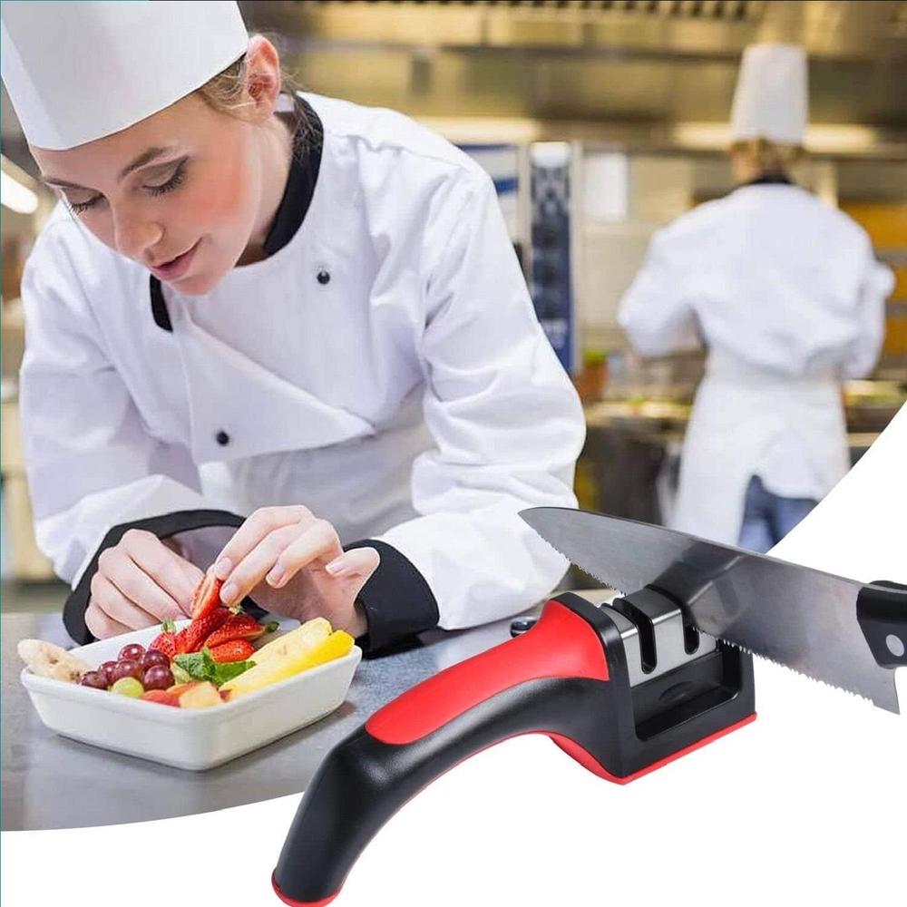 3-in-1 Professional Knife Sharpener – 3-Stage Stainless Steel Kitchen Knife Sharpening Tool for Dull, Damaged & Fine Edge Blades