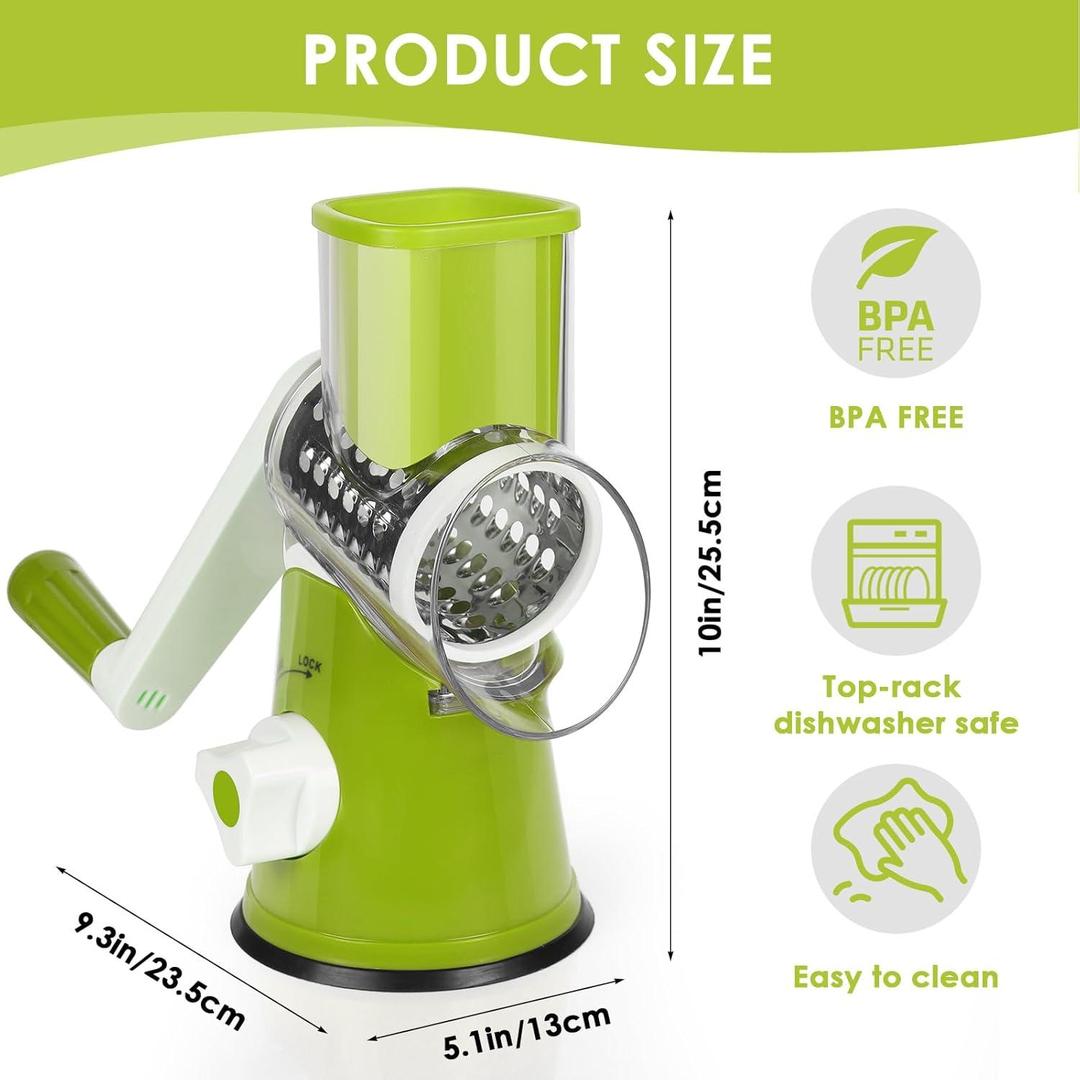 3-Blade Green Vegetable Cutter – Multi-Function Manual Vegetable Slicer & Chopper for Kitchen Use